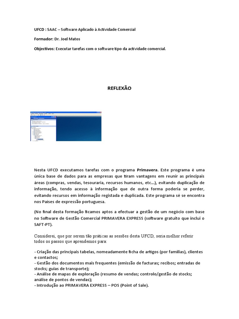 Gestão Comercial com Primavera Express | PDF | Programas | Janela ...