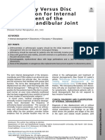 Discectomyversusdisc Preservationforinternal Derangementofthe Temporomandibularjoint