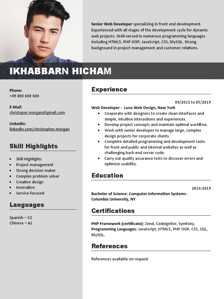 Christopher Morgan: Web Developer Profile | PDF | Career & Growth