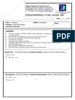 1acac4d5 2 Avaliacao - Terceira Etapa - Matematica 7º Ano