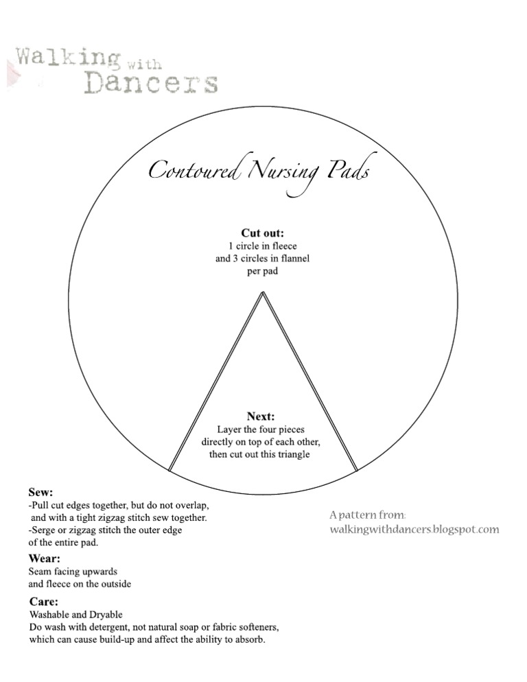 Contoured Nursing Pad Pattern PDF