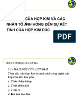 Tính Đúc Của Hợp Kim Và Các Nhân Tố Ảnh Hưởng Đến Sự Kết Tinh Của Hợp Kim Đúc