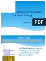 The Applications of Nanofluids in Solar Energy: Reporter: Qin Lianwei