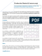 Explicar El Uso de Los 5 Más Importantes Sintetizadores Modulares Oscilador, Filtro, Amplificador, Envolvente y LFO (Oscilador de Baja Frecuencia) .