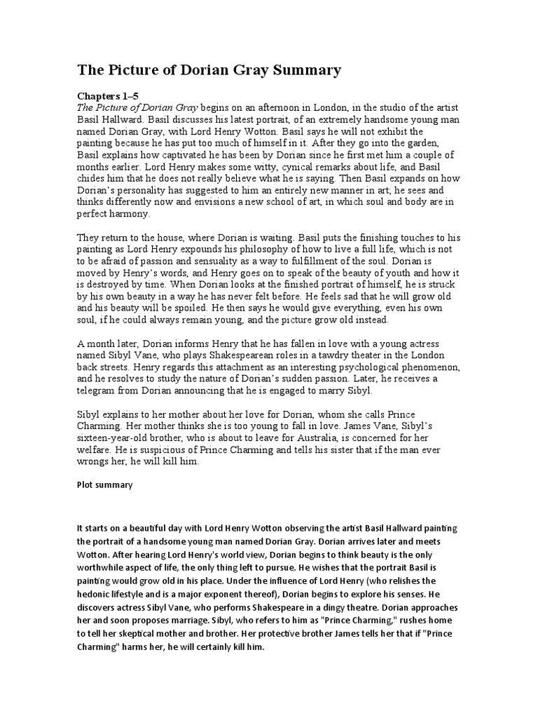 The picture of dorian gray summary the picture of dorian gray
