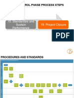 Standardize and Sustain Performance 16. Project Closure: Six Sigma Control Phase Process Steps