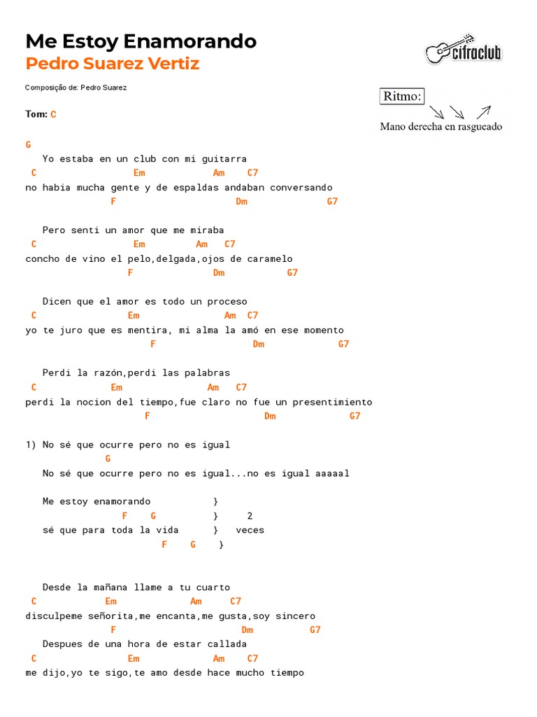 Cifra Club Pedro Suarez Vertiz Me Estoy Enamorando PDF