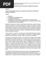 EVALUACIÓN EN EL MARCO DE LAS COMPETENCIAS INTEGRADA A LOS PROCESOS DEENSEÑANZ