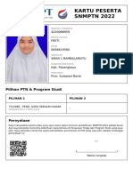 Kartu Peserta SNMPTN 2022: 4220088959 Freti 0056619560 Sman 1 Bambalamutu Kab. Pasangkayu Prov. Sulawesi Barat