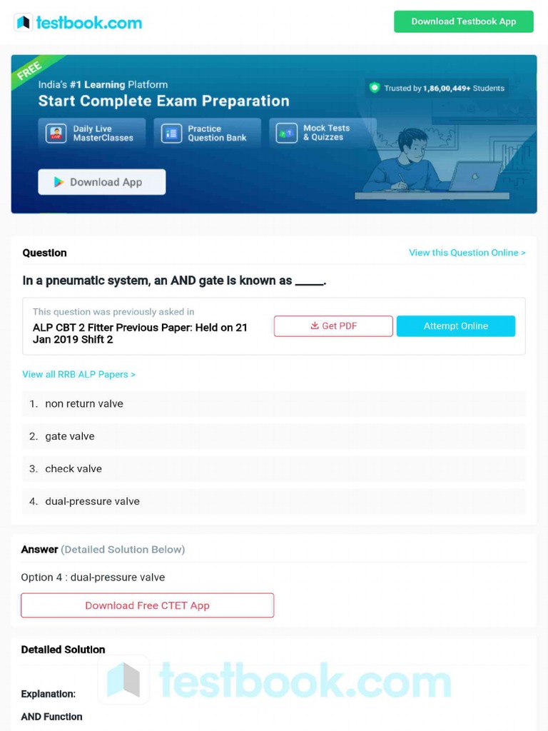 In a pneumatic system an and gate is known as