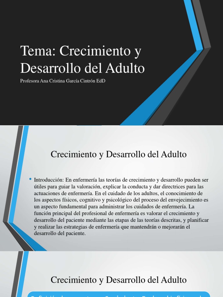 PDF Nurse 1231 Crecimiento y Desarrollo Del Adulto | PDF | Adultos | Vejez