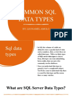 Common SQL Data Types: by Leonamel Amolo
