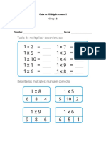 Guía de Multiplicaciones  1 gruoo 22