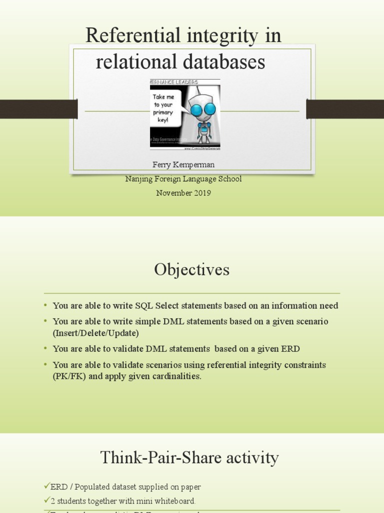 Referential Integrity in Databases | PDF | Databases | Relational Database