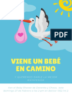 Blue Stork & Sky Baby Shower Poster