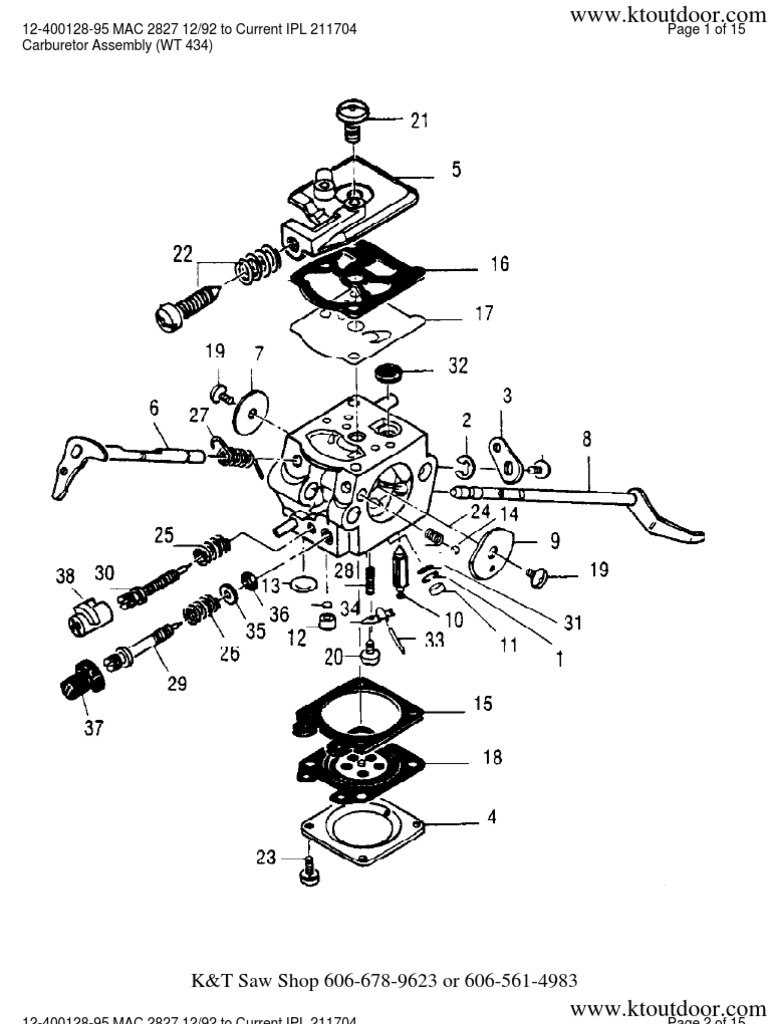McCulloch Gas Trimmer Parts Manuals 12 400128 95 MAC 28271292 To