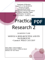 Practical Research 2: Module 4: Research Title and Its Background - Lesson 4: WHAT CAN I DO?