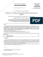 Response of A Aluminum Honeycomb Subjected To Hypervelocity Impacts