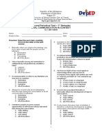 SHS Oral Communication Second Periodical Test Test Questions