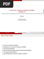 Lecture04 Continuous Random Variables Ver1