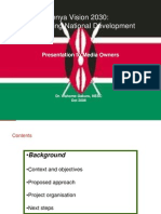 Kenya Vision 2030: Transforming National Development: Presentation To Media Owners