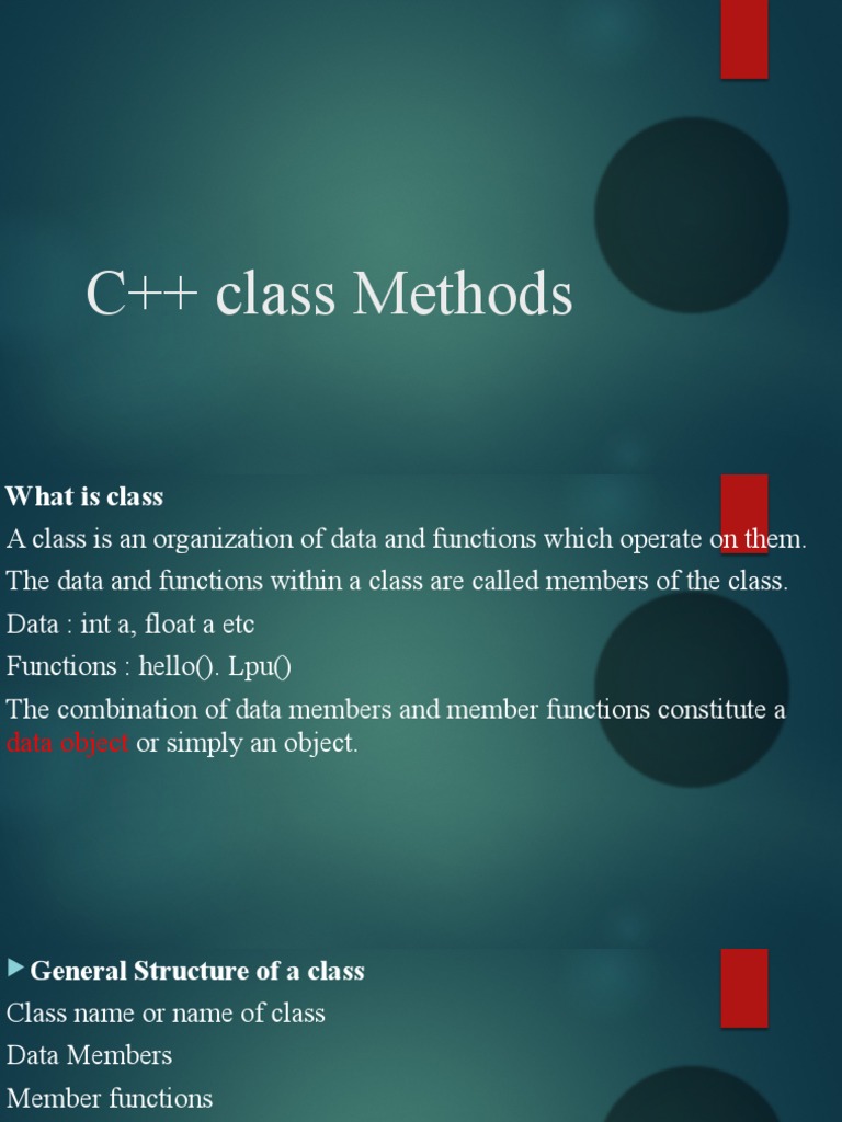 C Class Methods | Download Free PDF | Class (Computer Programming ...