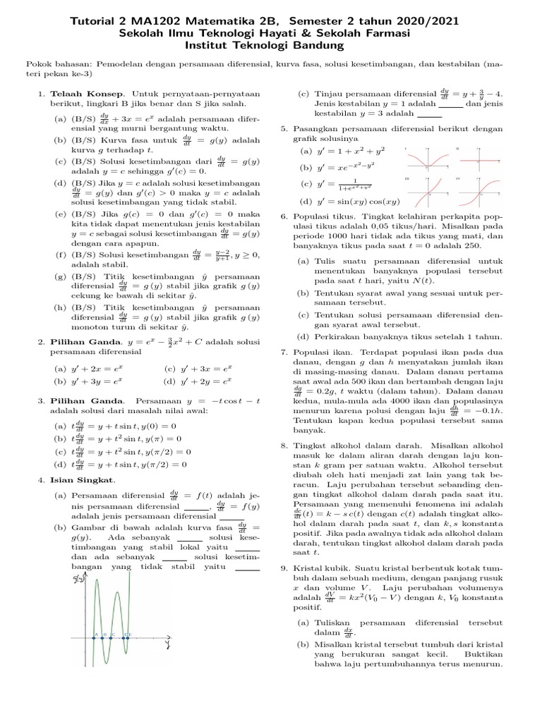 Tutorial 2 Matematika 2B | PDF