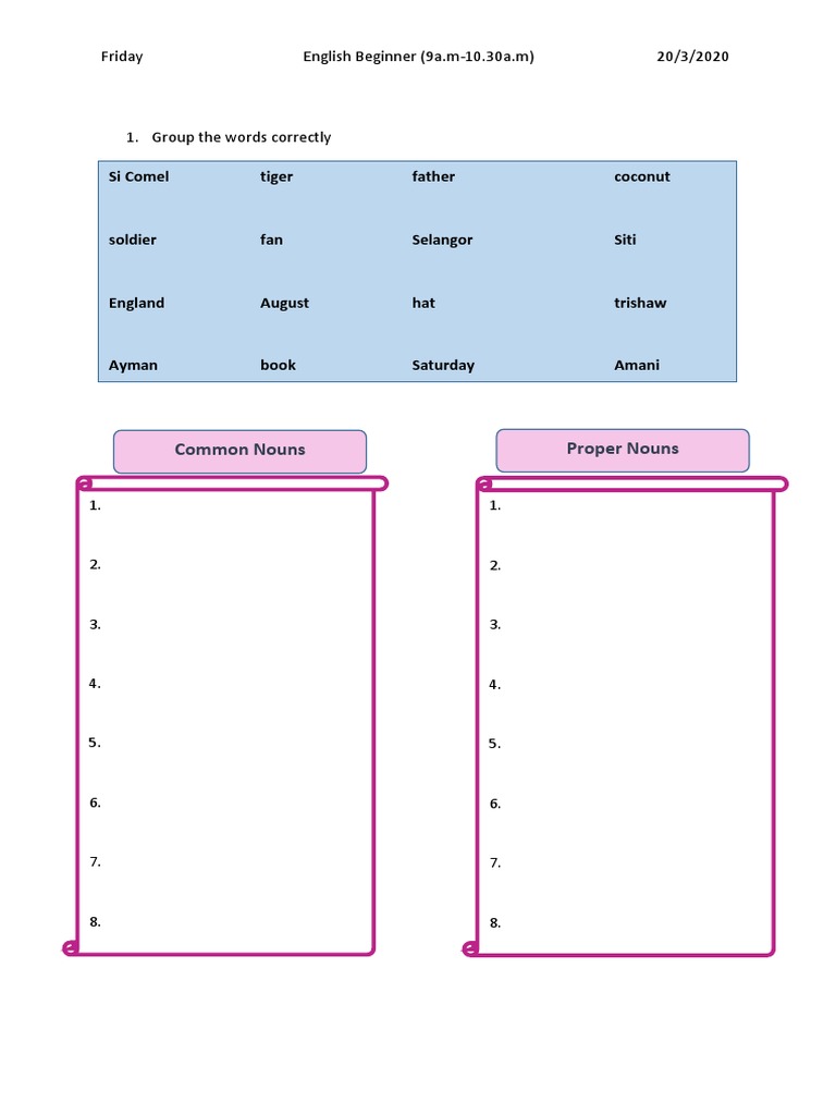 Beginner English Class Activities | PDF