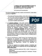 Requisitos Licencia de Funcionamiento 2021