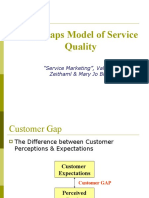 The Gaps Model of Service Quality: "Service Marketing", Valarie A. Zeithaml & Mary Jo Bitner