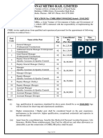 Employment Notification No. CMRL HR CON 02 2022 Website