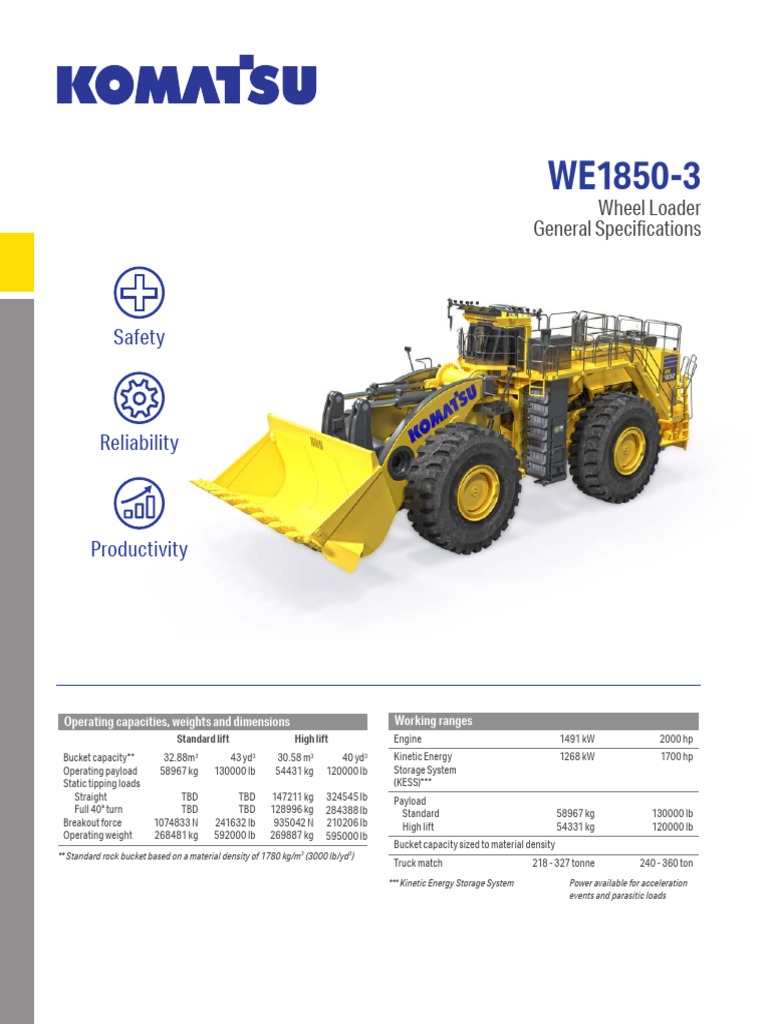 Safety: Wheel Loader General Specifications | PDF | Elevator | Engines
