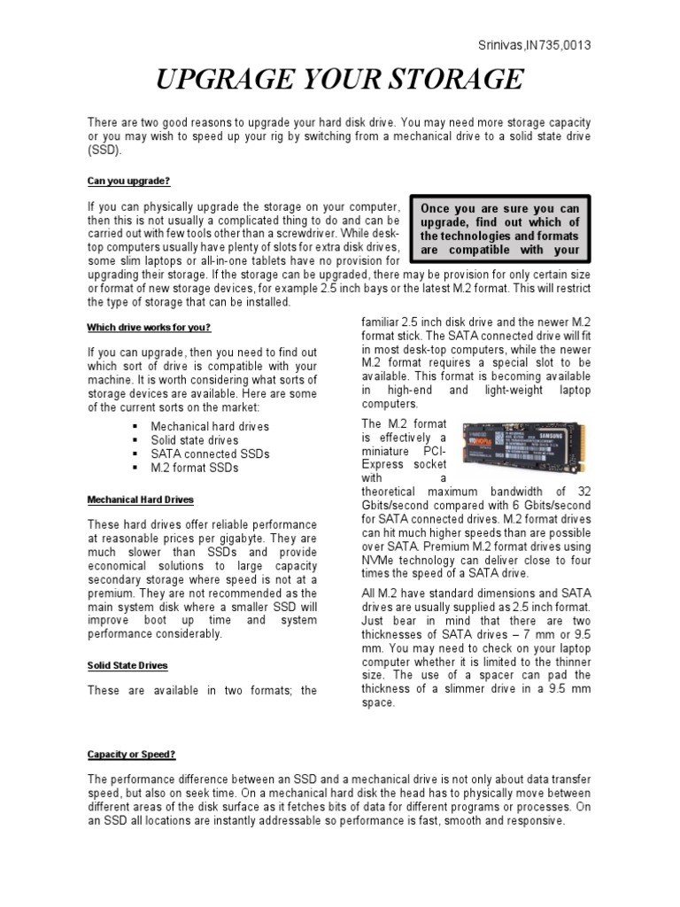 Upgrading Computer Storage A Guide to Understanding Storage Upgrade