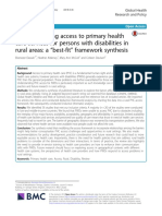 Factors Affecting Access To Primary Health Care Services For Persons With Disabilities in Rural Areas: A "Best-Fit" Framework Synthesis