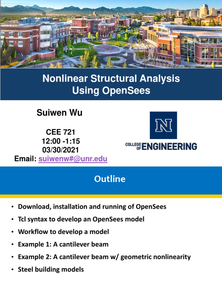 Nonlinear Structural Analysis Using OpenSees | PDF | Cartesian ...