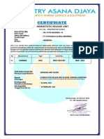 Certificate: Hidrostatic Release Unit