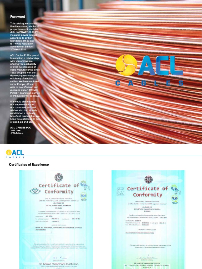 Xlpe Cable Catalogue PDF Insulator (Electricity) Electrical Conductor