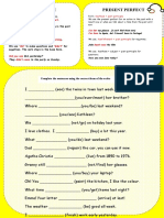 Past Simple Present Perfect: "Ed" Irregular Verbs Must Be Learnt by Heart