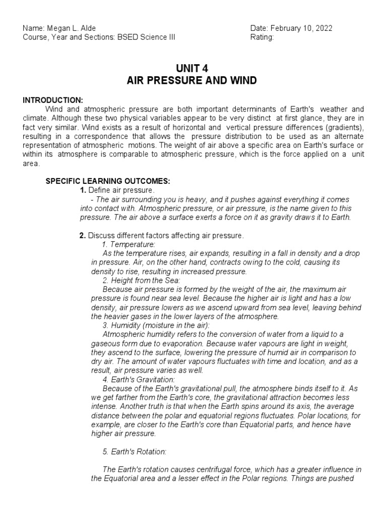 Unit 4 Air Pressure And Wind Download Free Pdf Tropical Cyclones