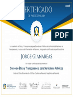 Jorge Gianareas: Curso de Ética y Transparencia para Servidores Públicos