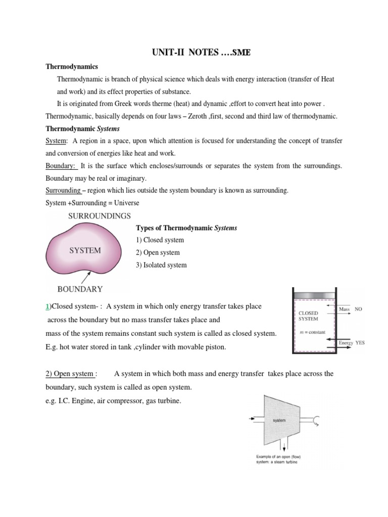 Unit-Ii Notes .Sme: Thermodynamics | PDF | Internal Combustion Engine ...