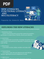 Newliteracies, Functionalliteracy AND Multiliteracy: Prepared By: Doc. Rommel DC. Mallari