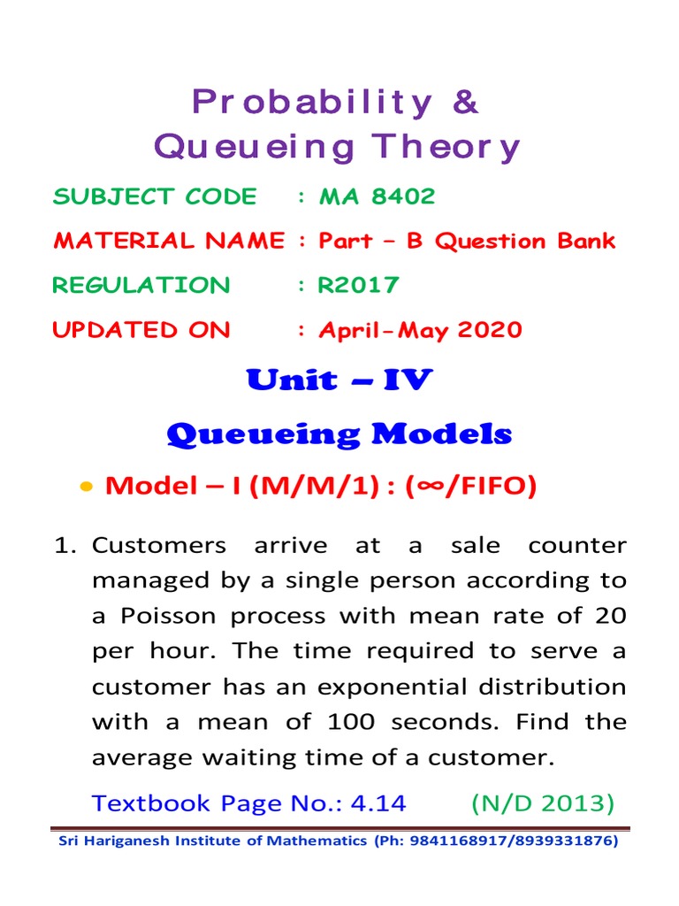 Drive-Thru Queueing Analysis | PDF | Probability Theory | Statistical ...
