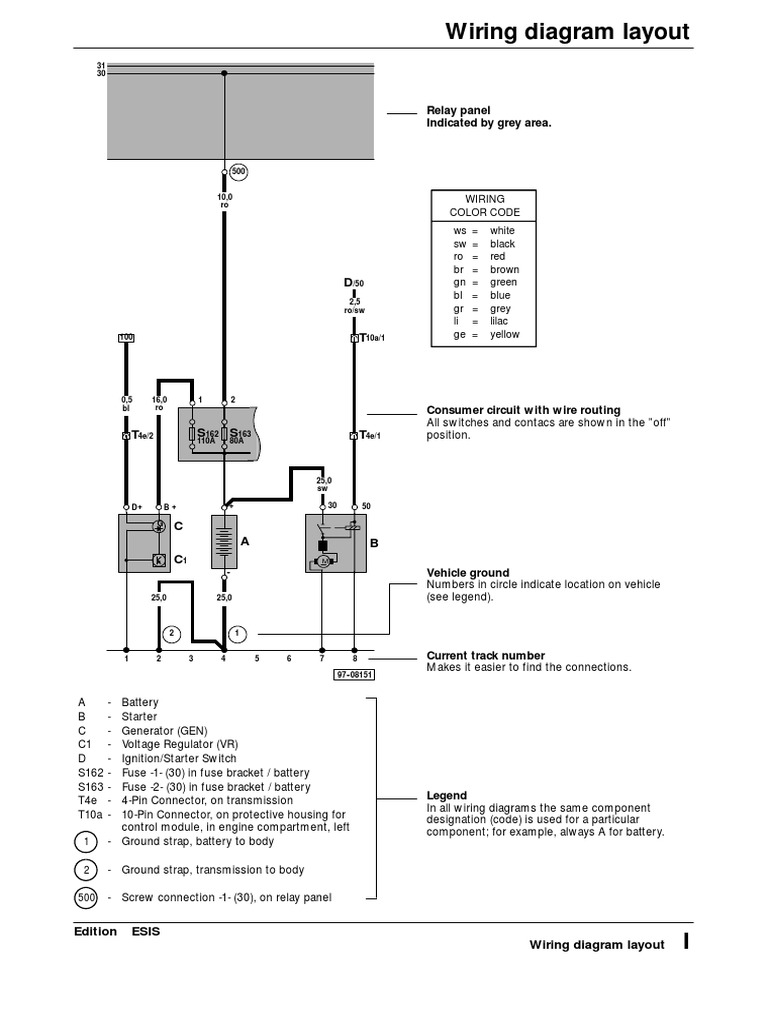 VW Wiring Diagram Symbols and Read PDF Electrical Connector Switch