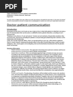 Communication With Patients 06.10.2021 Introduction To Doctor Patient Relationship