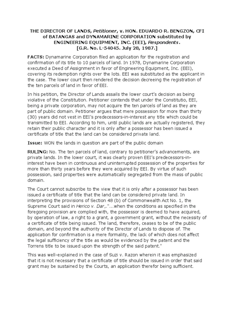 EEI's Land Title Confirmation Ruling | PDF | Justice | United States Law