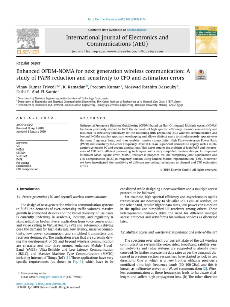 Enhanced OFDM-NOMA For Next Generation Wireless Communication... | PDF ...