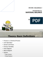 Intro To Material Balance