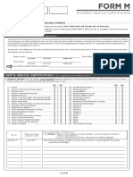 Form Form M Student Health Certificate