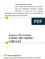 Session 4 Conic Sections and Circles
